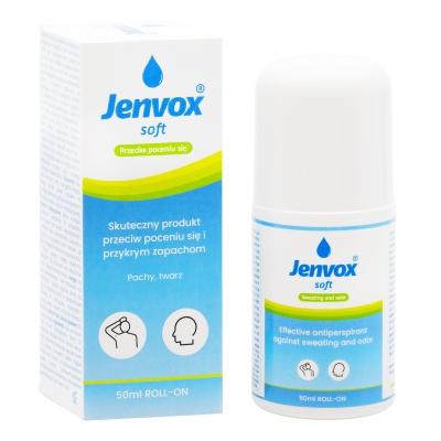 Jenvox Soft - łagodny preparat przeciw poceniu się i nieprzyjemnemu zapachowi pod pachami i na twarzy.