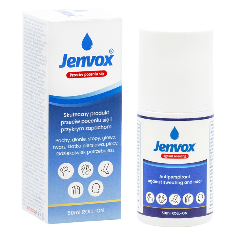 Jenvox 50ml - wysoce skuteczny preparat przeciw poceniu się i nieprzyjemnemu zapachowi