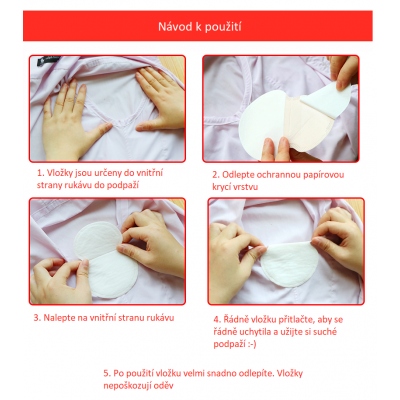 Podpažní vložky návod k použití